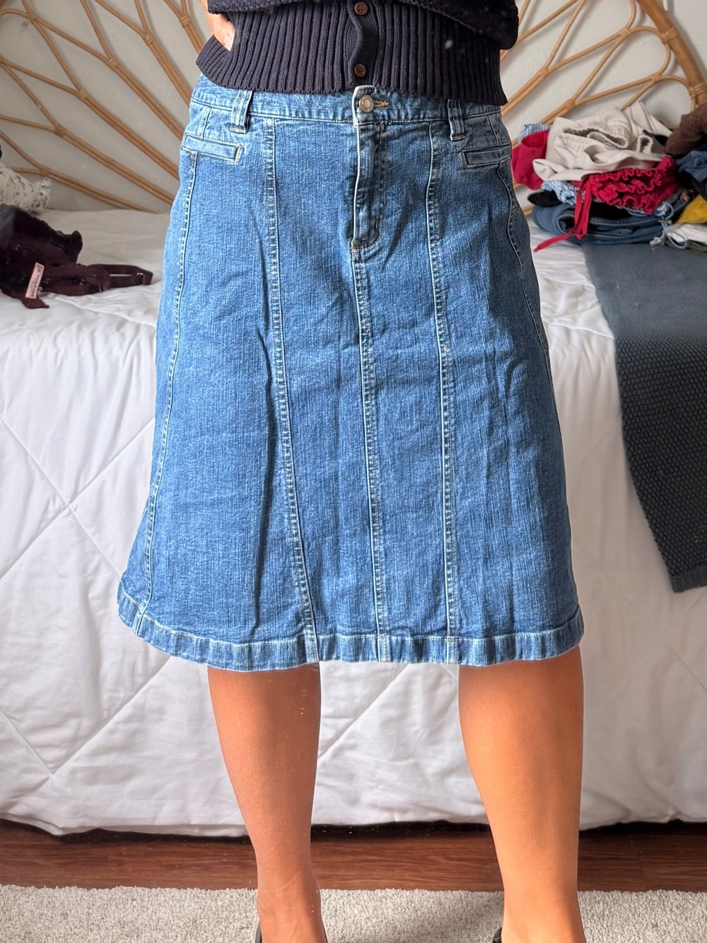 Style & Co. Blue Denim Midi Skirt